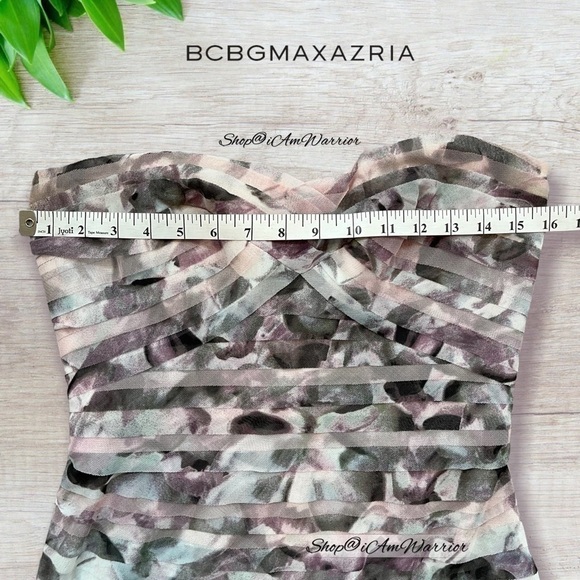 BCBGMaxAzria celeb favorite floral tiered tulle strapless gown *Shop@iamwarrior - Picture 9 of 16